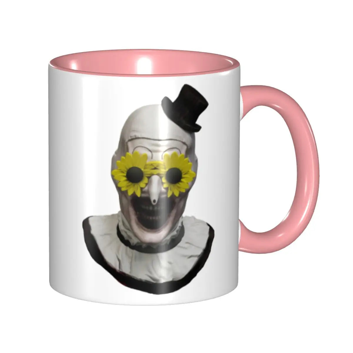 Sunflower Glasses Art the Clown Coffee Mug Kawaii Terrifier Movie Tea Cups Gift for Women Men