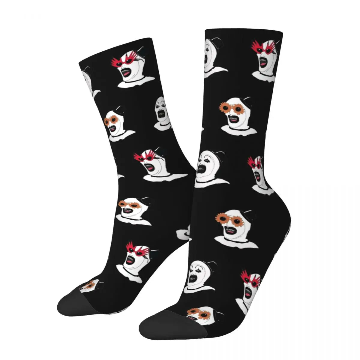 Colorful the Terrifier Art the Clown Basketball Socks Polyester Crew Socks for Women Men Non-Slip