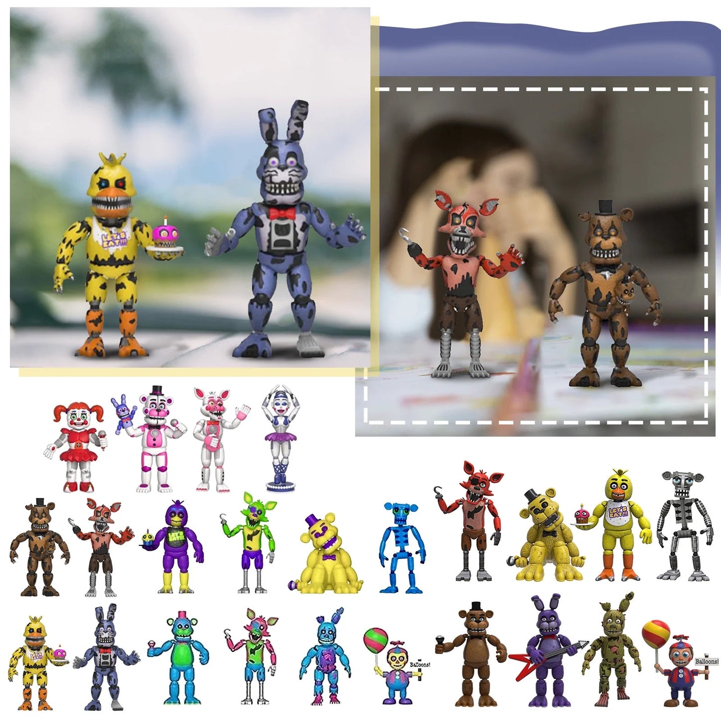 4Pcs/Set Five Nights at Freddy'S Action Figures FNAF Action Figures - Exclusive Collection - Five Nights at Freddy'S Toys for Kids Age 14+, B