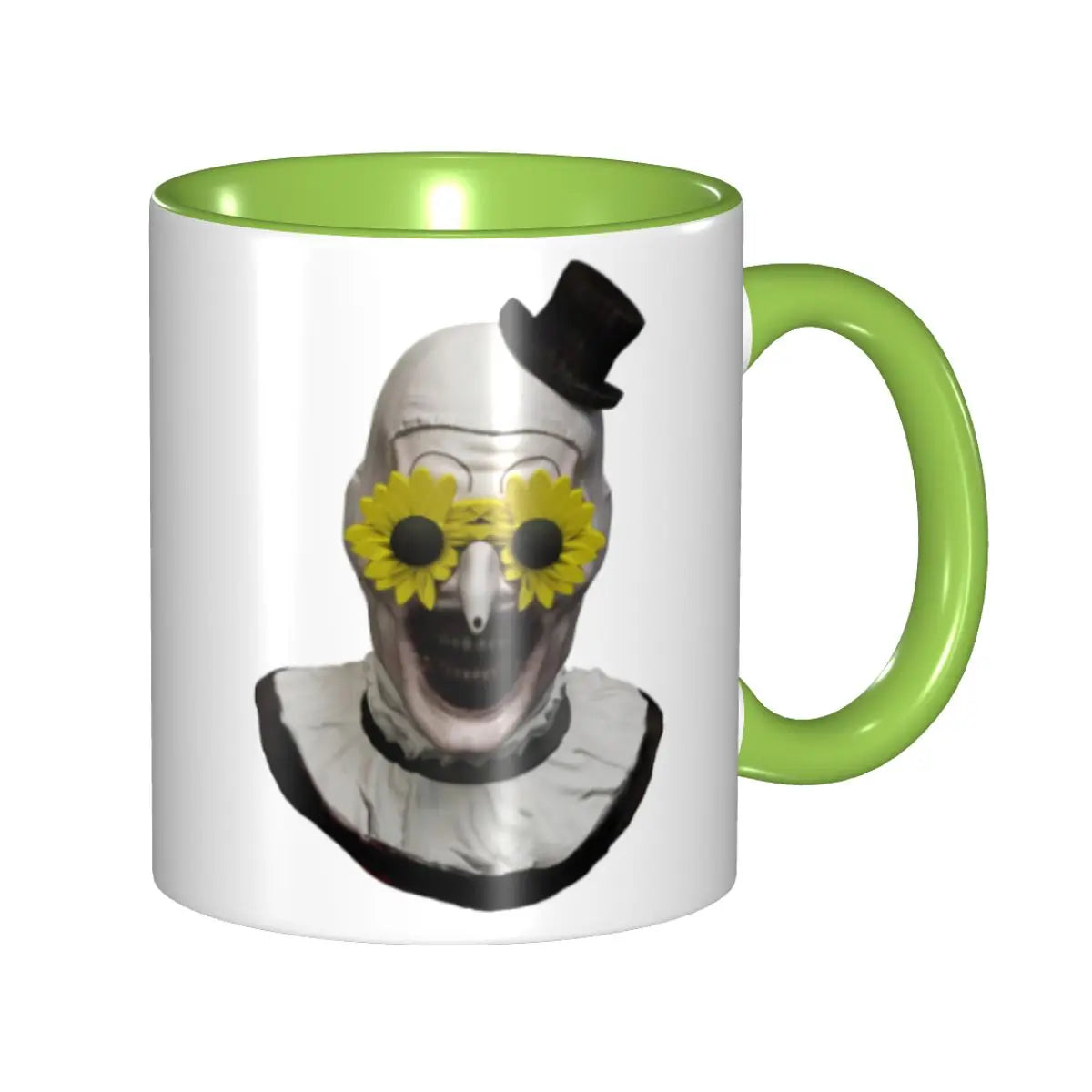 Sunflower Glasses Art the Clown Coffee Mug Kawaii Terrifier Movie Tea Cups Gift for Women Men