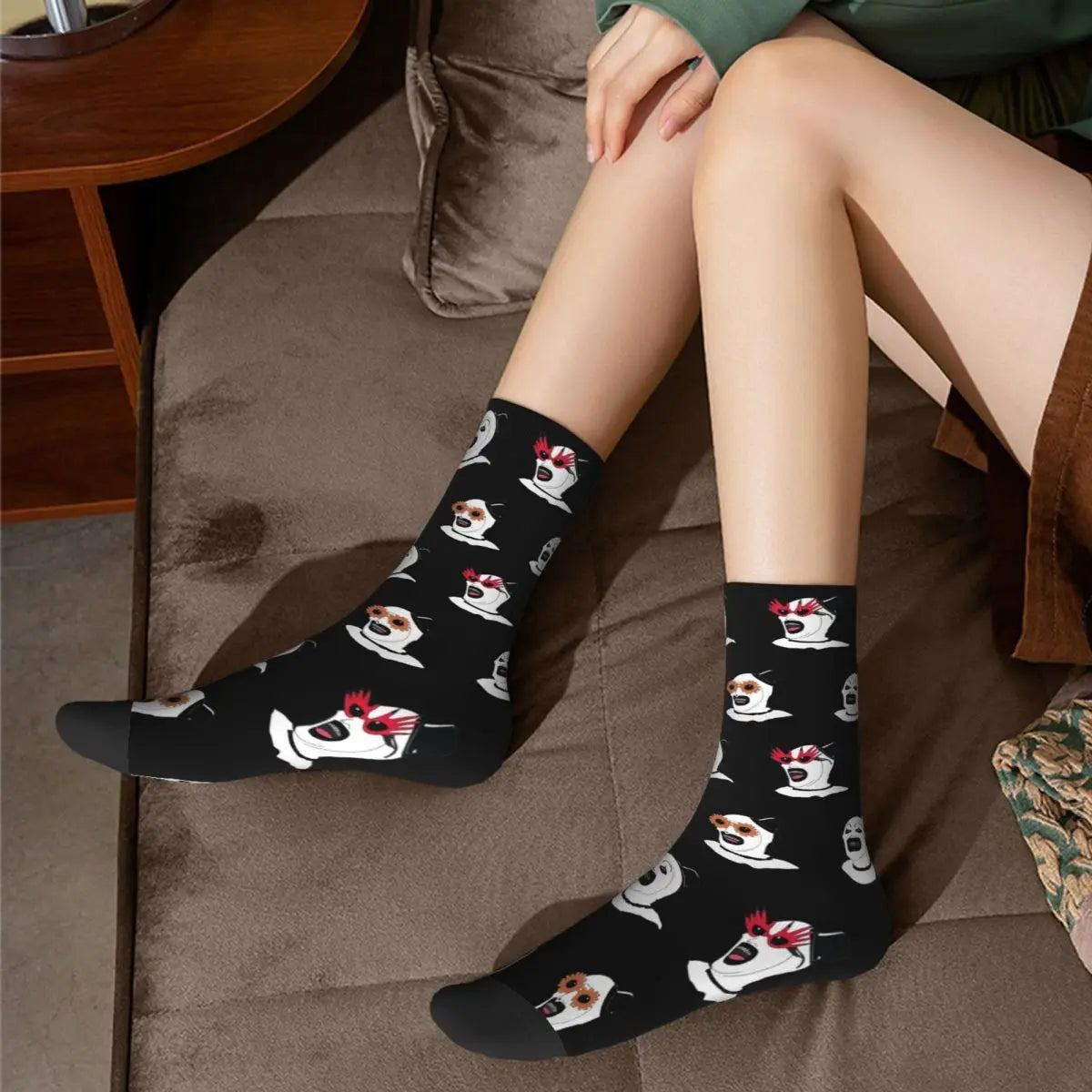 Colorful the Terrifier Art the Clown Basketball Socks Polyester Crew Socks for Women Men Non-Slip
