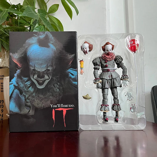 NECA Pennywise Joker Action Figure Toy Doll Horror Halloween Christmas Gift 18Cm Bookshelf Ornament