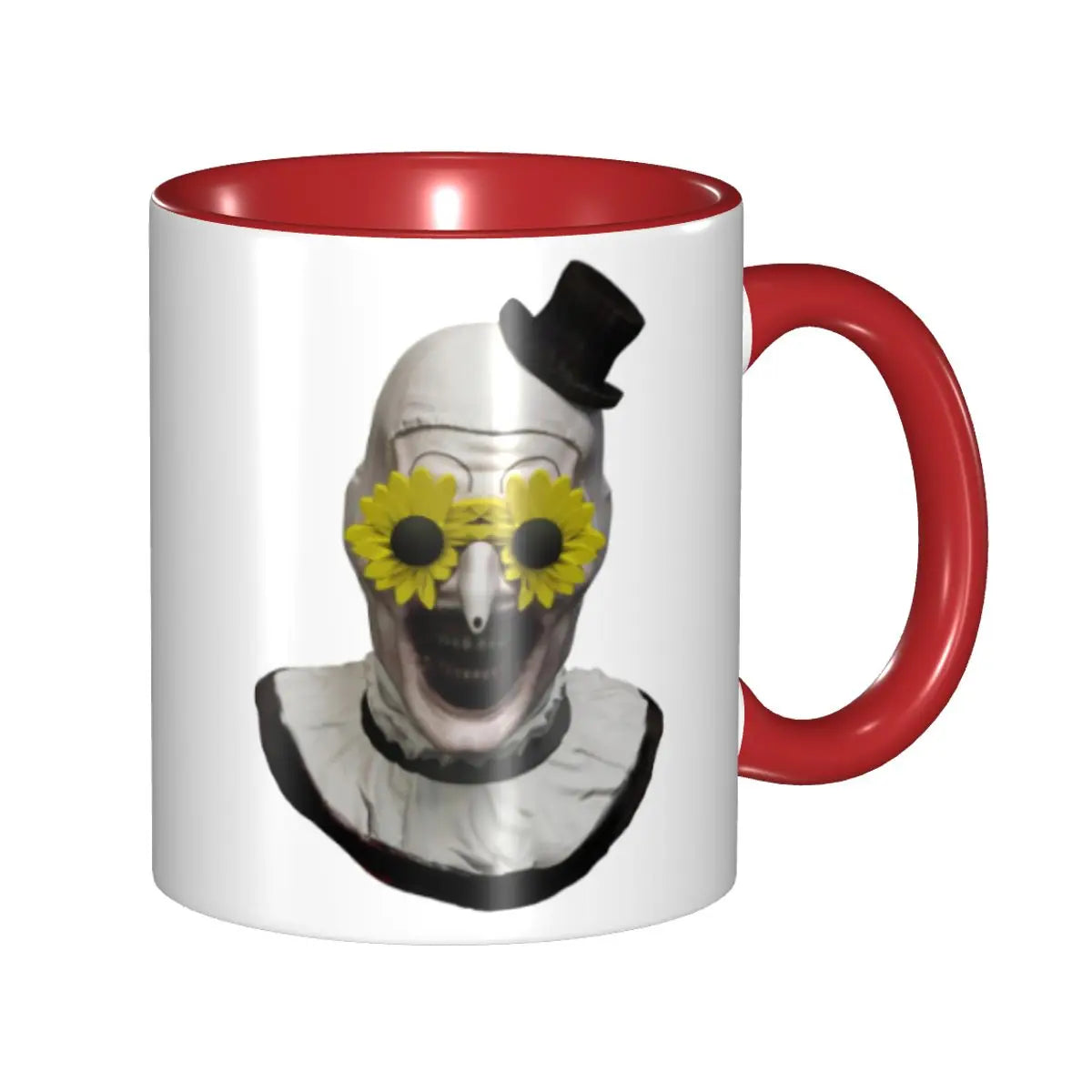 Sunflower Glasses Art the Clown Coffee Mug Kawaii Terrifier Movie Tea Cups Gift for Women Men