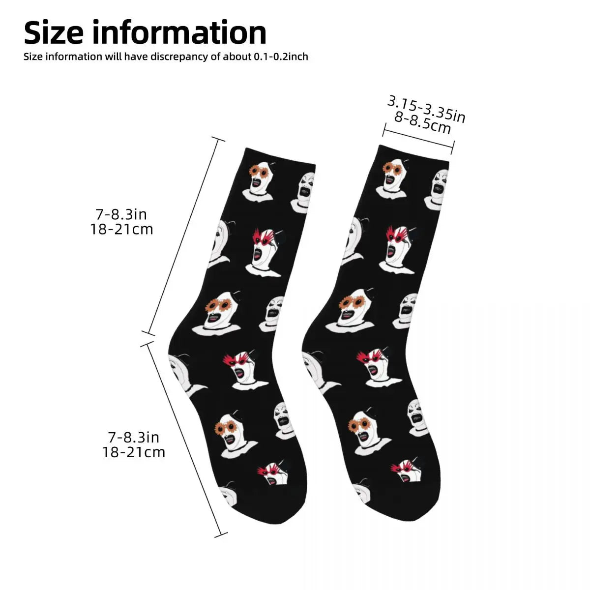 Colorful the Terrifier Art the Clown Basketball Socks Polyester Crew Socks for Women Men Non-Slip