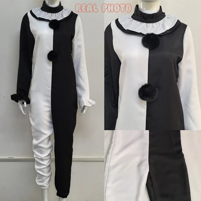 Art the Clown Cosplay Movie Terrifier 2 Art the Clown Cosplay Costume Jumpsuit Mask Halloween Costumes Mask for Men Women