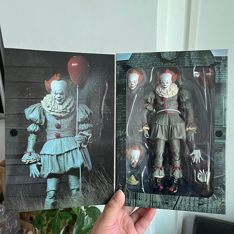 NECA Pennywise Joker Action Figure Toy Doll Horror Halloween Christmas Gift 18Cm Bookshelf Ornament
