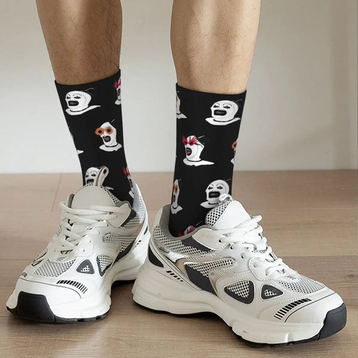 Colorful the Terrifier Art the Clown Basketball Socks Polyester Crew Socks for Women Men Non-Slip