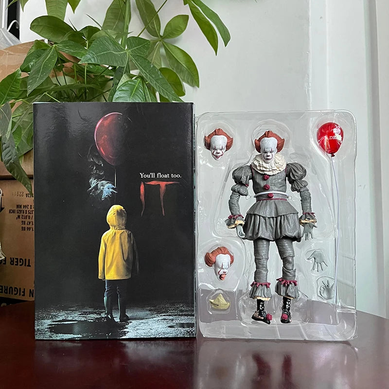 NECA Pennywise Joker Action Figure Toy Doll Horror Halloween Christmas Gift 18Cm Bookshelf Ornament