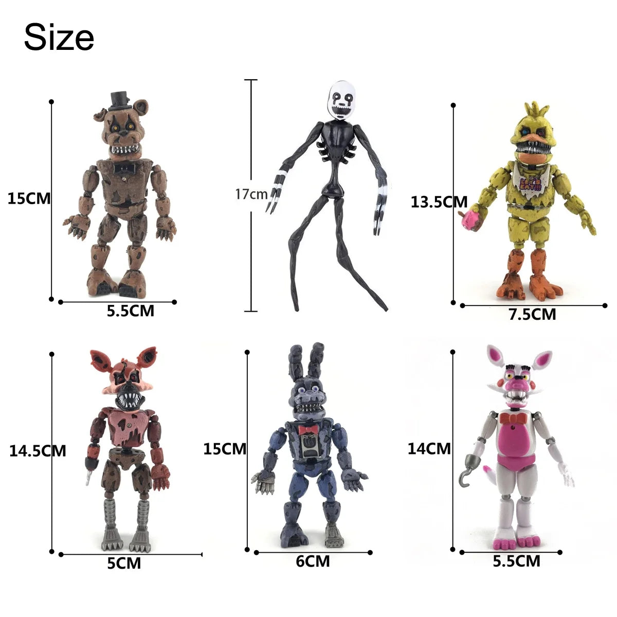 Five Nights at Freddy'S FNAF 6'' Action Figures 6 Pcs Toy Birthday Xmas Gift