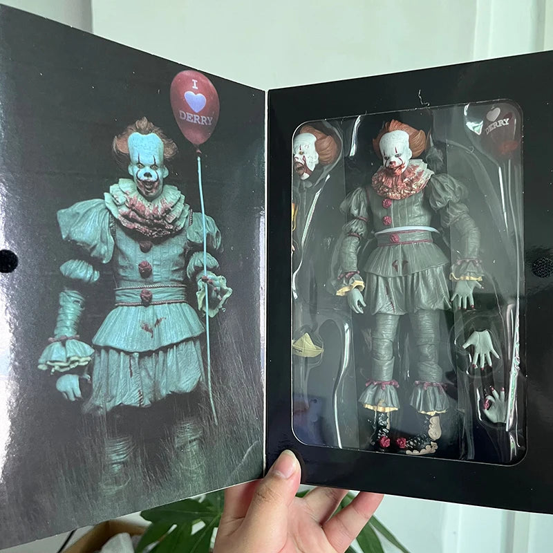NECA Pennywise Joker Action Figure Toy Doll Horror Halloween Christmas Gift 18Cm Bookshelf Ornament