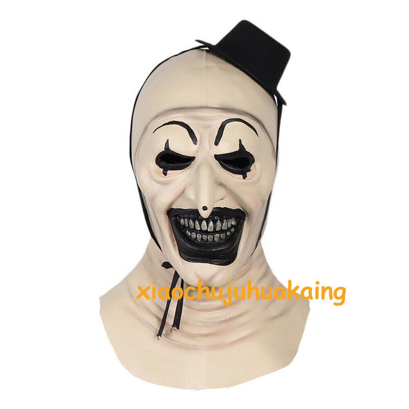Black Hat Joker Mask Terrifier Art the Clown Cosplay Latex Mask Halloween Props